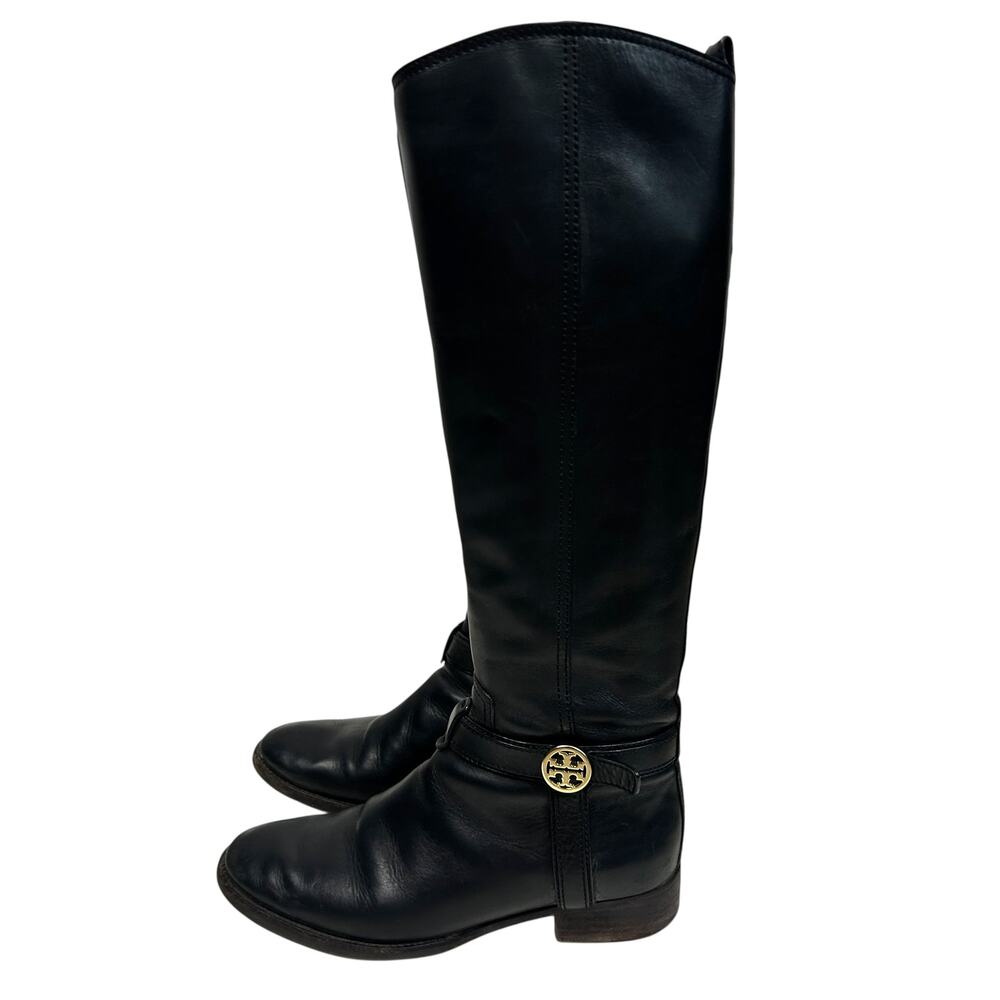 Tory Burch Black Leather Bristol Knee High Riding Boots 7